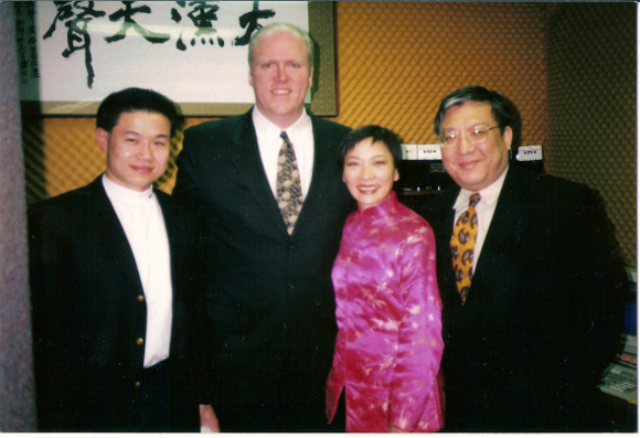 Richard Hsueh with elected officials: John Liu (left), Joseph Crowley (middle left), Ellen Young (middle right). Photo courtest of Richard Hsueh