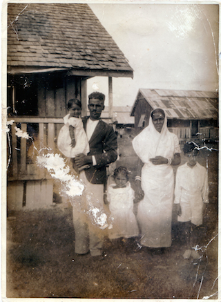 An indentured family in Plantation Leonara, Guiana. Courtesy Rajkumari Cultural Center.