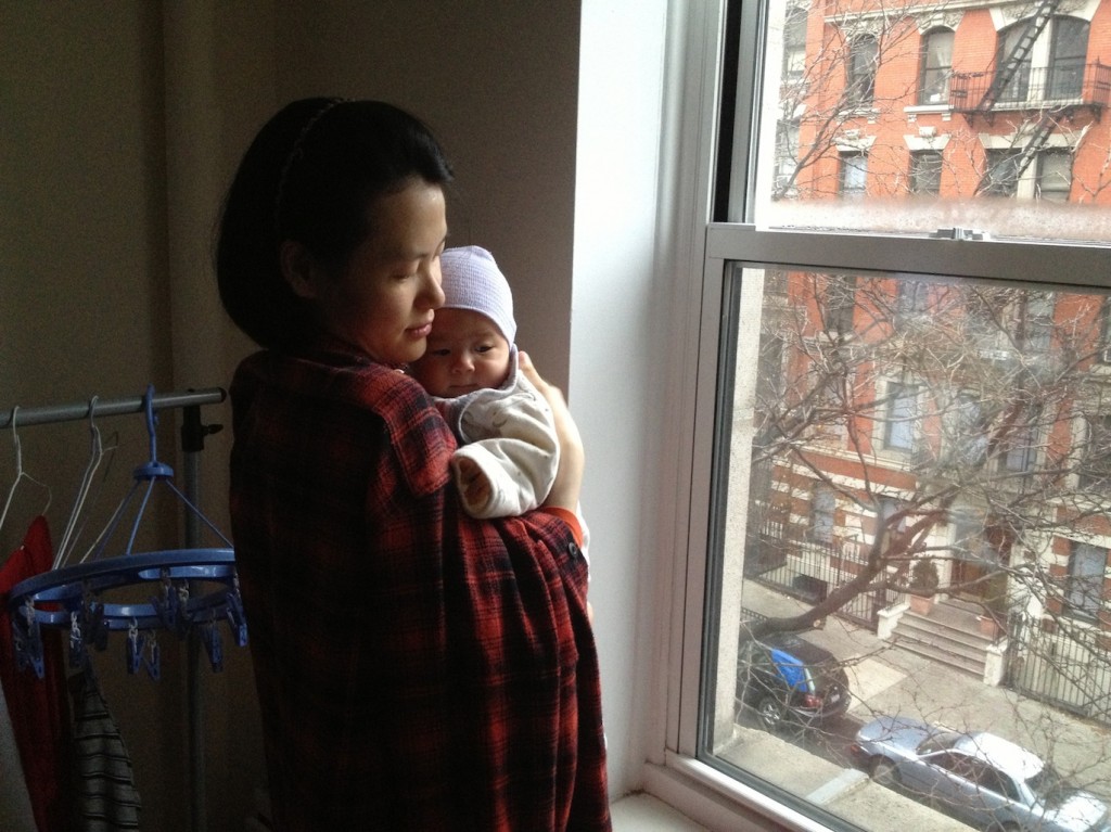 Jingyi Xu, 24, moved to New York City for graduate school with her husband in 2012. Her mother flew from Shanghai to New York City in September, 2013 to take care of Xu after she gave birth.