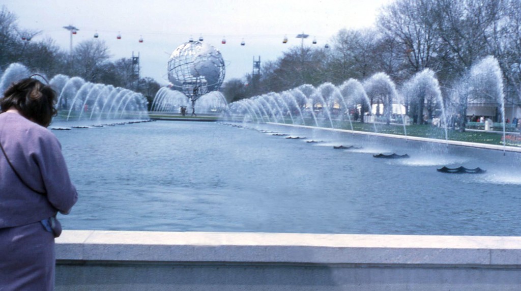 Fountains and the Unisphere at the New York World's Fair, 1964.