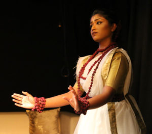 Zarrin Maisha, from the Bangladesh Institute of Performing Arts, dances between scenes.