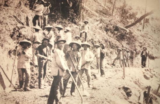 Some of the Chinese workers who built the Central Pacific Railroad in the mid-19th Century. From Golden Spike