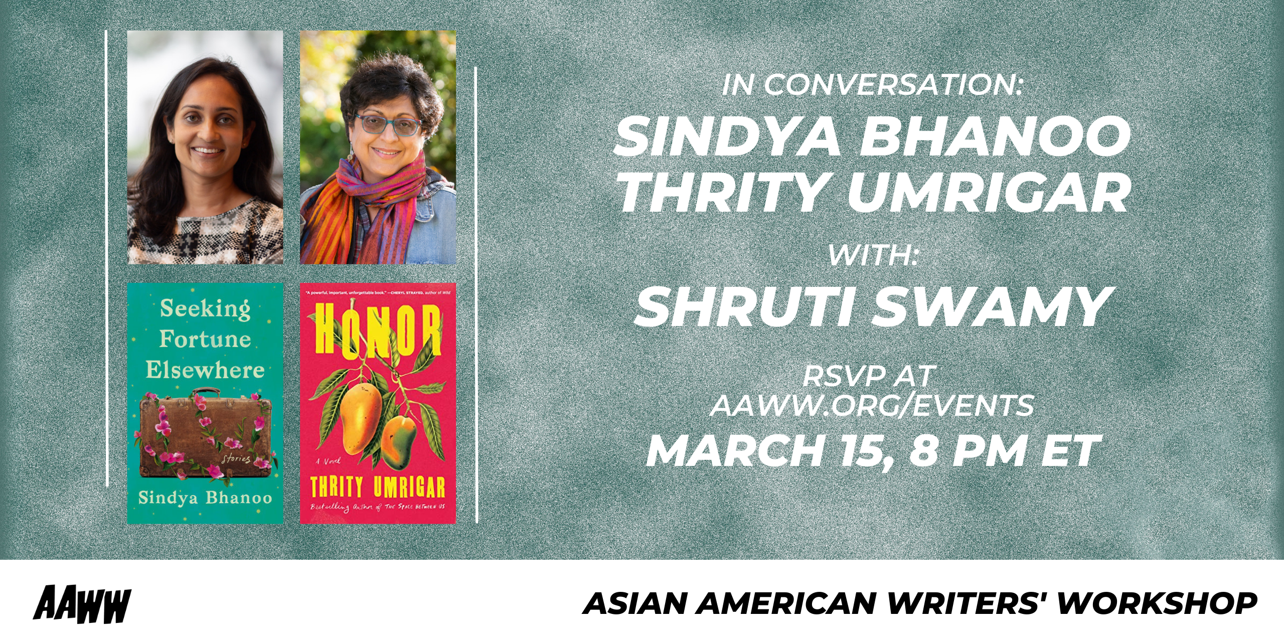 [VIRTUAL] In Conversation: Sindya Bhanoo and Thrity Umrigar