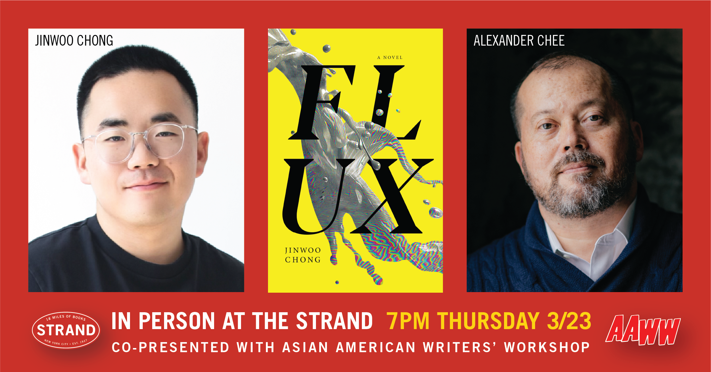 AAWW & The Strand Present: Jinwoo Chong + Alexander Chee - Flux