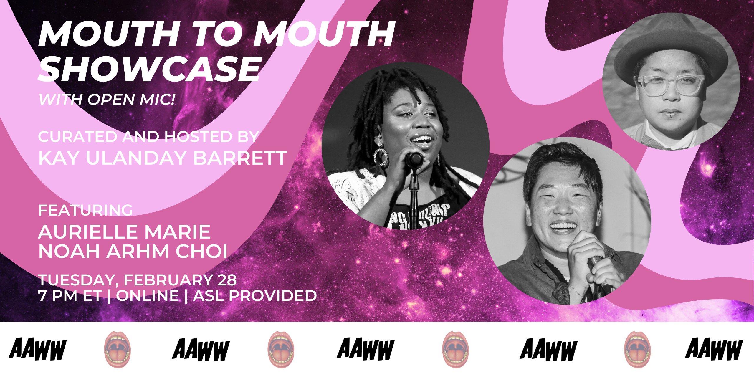 [VIRTUAL] Mouth to Mouth Showcase with Open Mic