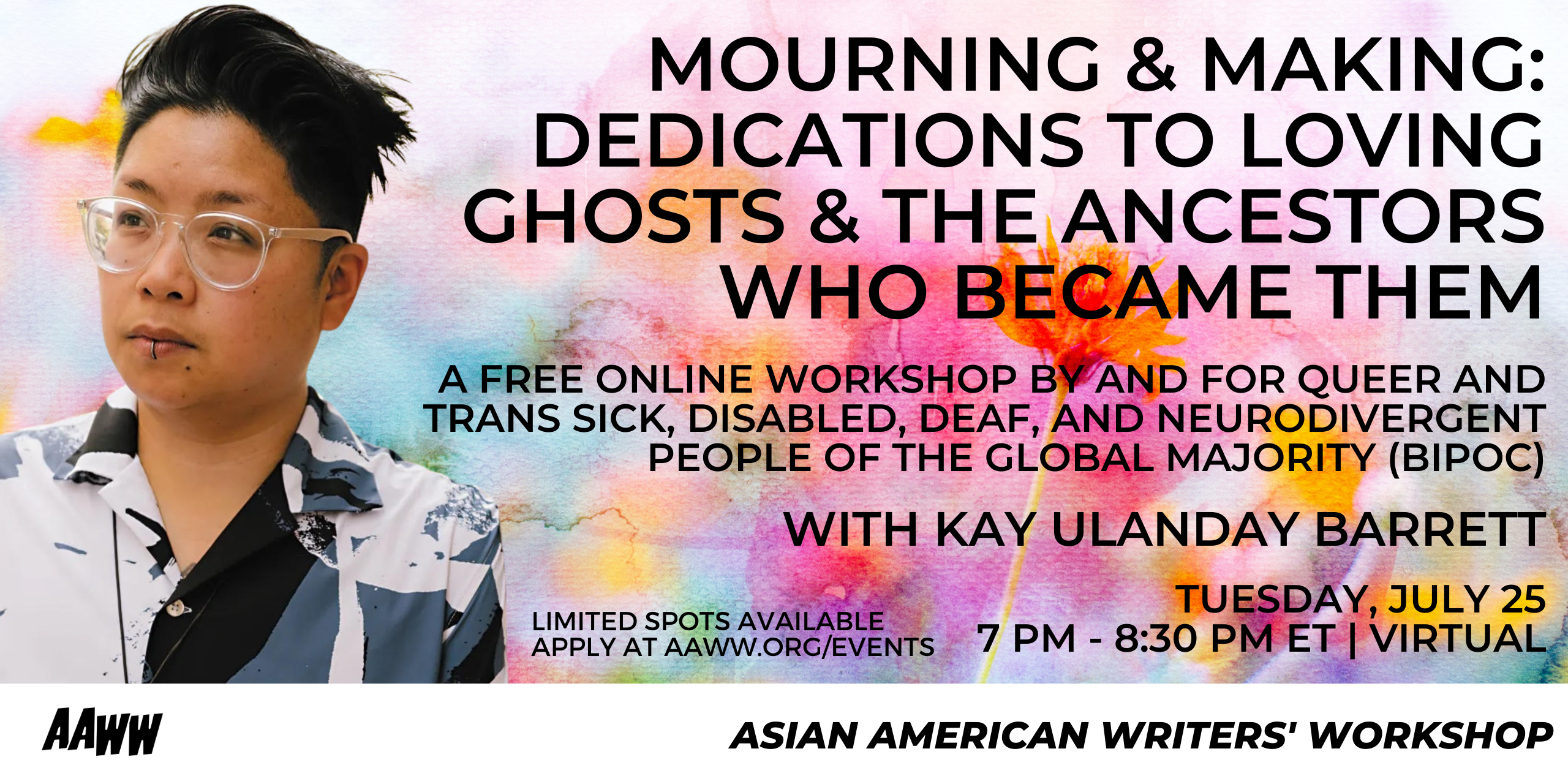 [VIRTUAL WORKSHOP] AAWW and The Poetry Coalition Present: Mourning & Making: dedications to loving ghosts & the ancestors who became them