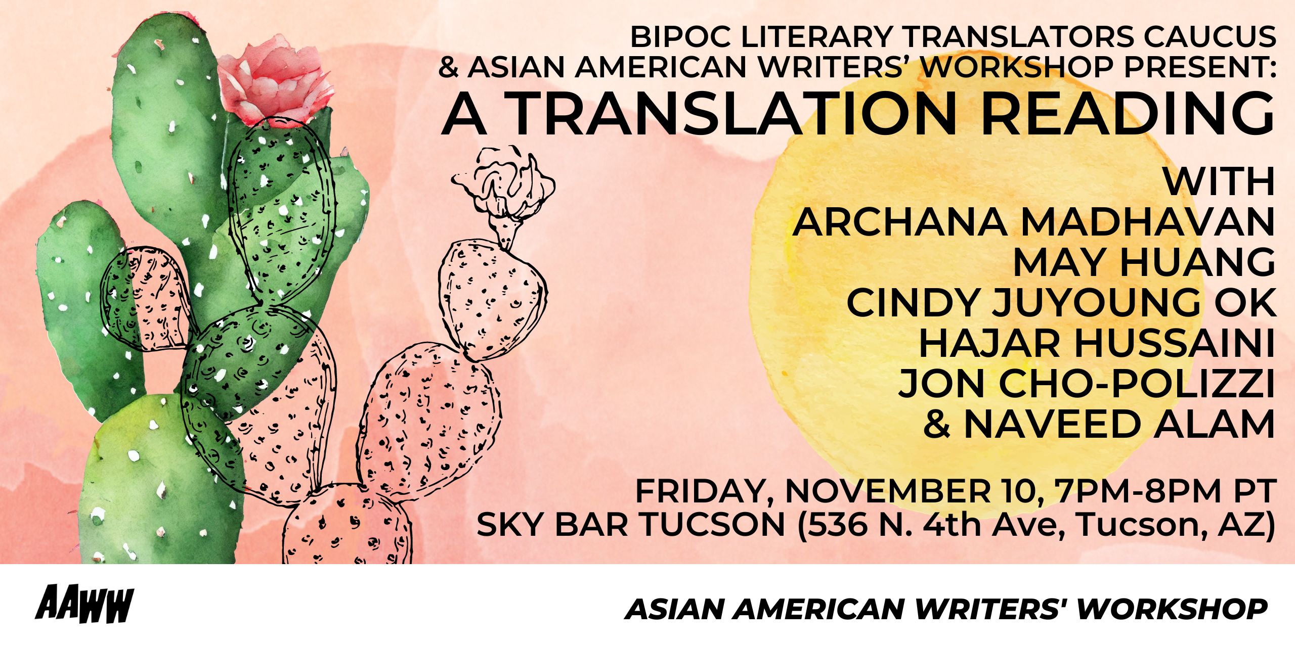 [In-Person] BIPOC Literary Translators Caucus & AAWW Present: A Translation Reading
