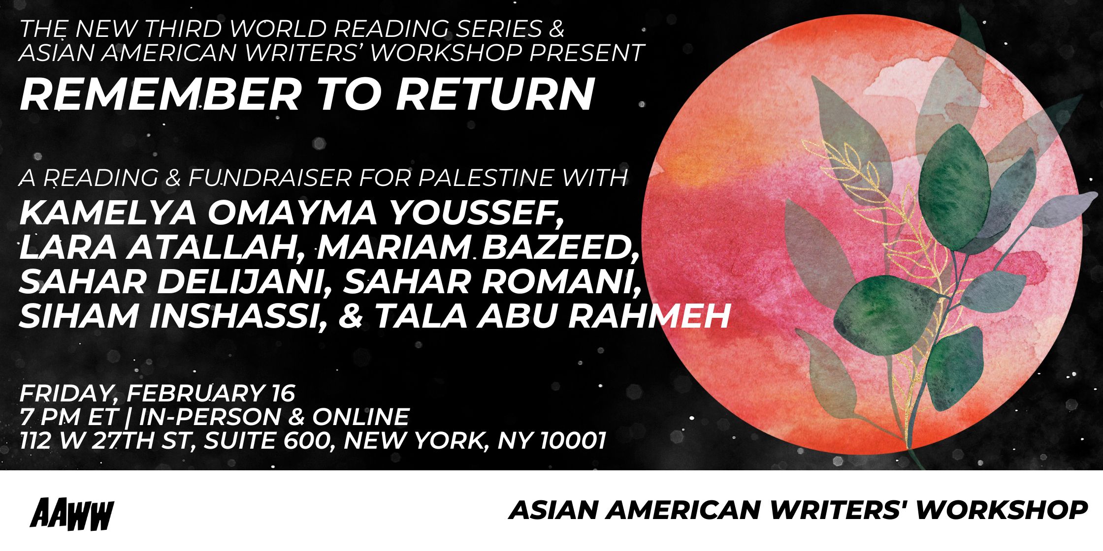 [In-Person] Remember to Return: A Reading and Fundraiser for Palestine